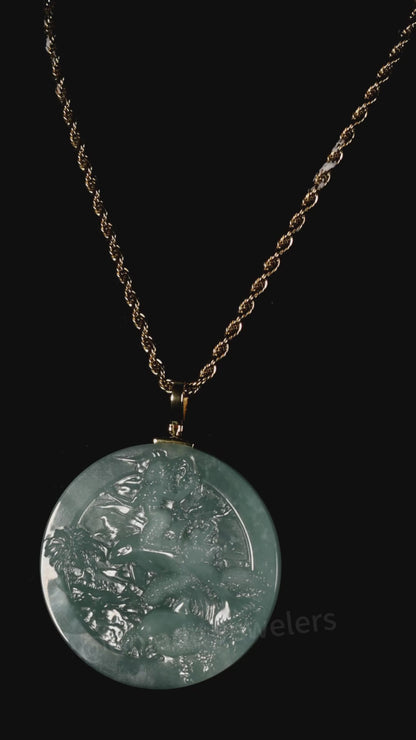 The Mermaid Jadeite 100% Natural Burma Jade Jadeite With Certificated (S925 Silver Buckle)