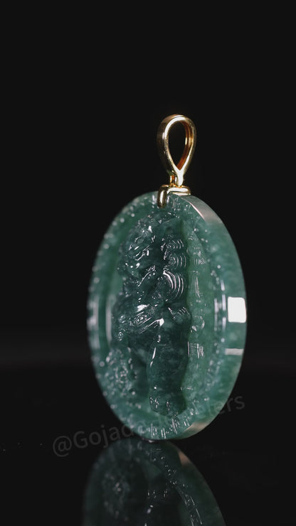 The Fodog Jadeite 100% Natural Jade Jadeite With Certificated (S925 Silver Buckle)