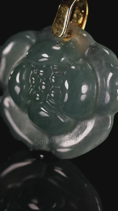 The Flower Jadeite 100% Natural Burma Jade Jadeite With Certificated (S925 Silver Buckle)
