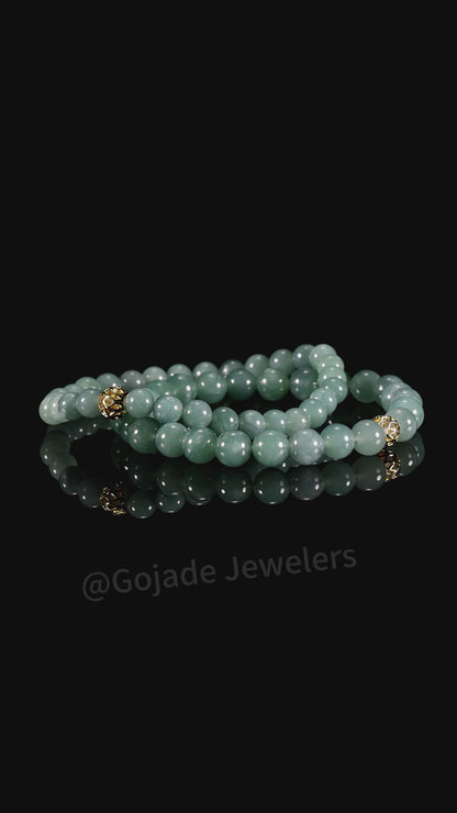 The beads Bracelet 100% Natural Jade Jadeite With Certificated