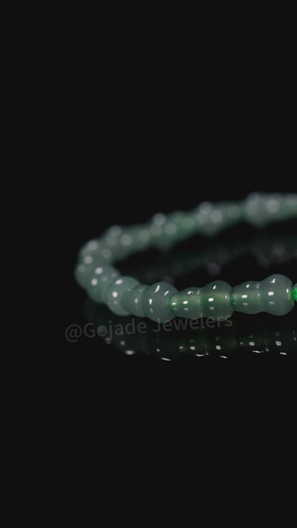 The Calabash beads Bracelet 100% Natural Jade Jadeite With Certificated