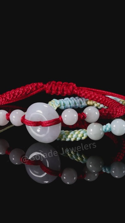 The Ping An Knot Bracelet 100% Natural Jade Jadeite With Certificated