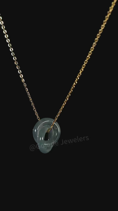 The Double Circle Pendant Jadeite 100% Natural Burma Jade Jadeite With Certificated