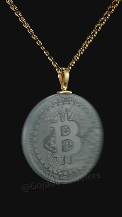 The Bitcoin Jadeite 100% Natural Burma Jade Jadeite With Certificated (S925 Silver Buckle)