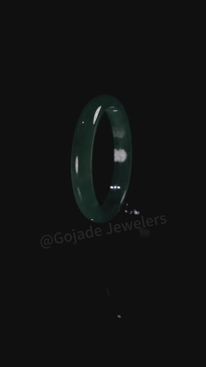 Certified Icy Blue Ring Burma 100% Natural A JADE Jadeite Circle RING 戒指 US