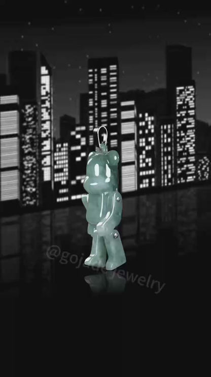 Violent Bear Jadeite (S925 Silver Buckle)