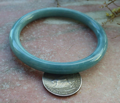 Atestita Verda Birmo 100% Natura A JADE Jadeita Ronda Brakringo 56 mm 手镯 633146 TN