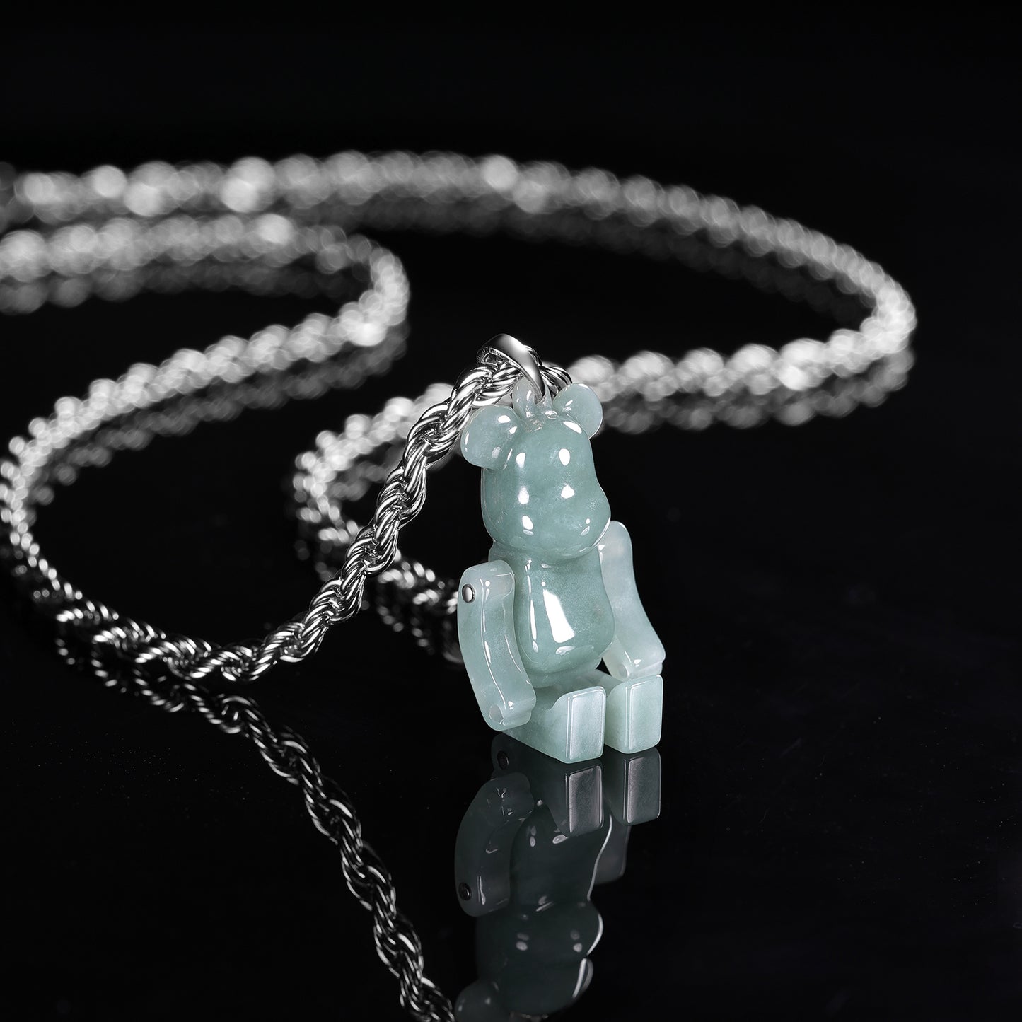 Violent Bear Jadeite (S925 Silver Buckle)