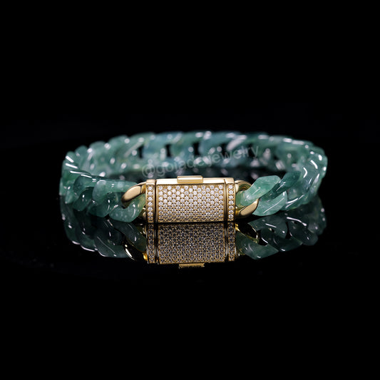 The Cuban Jade Bracelet (S925 Silver With Mozambique Diamonds)