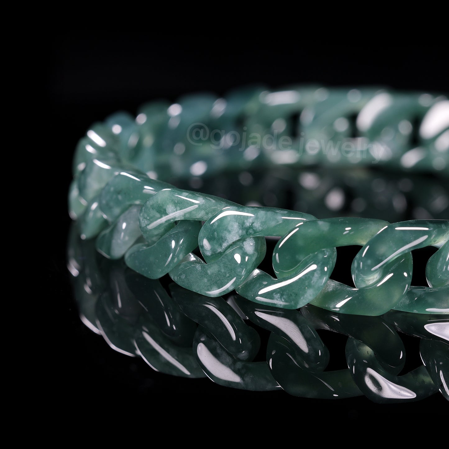 The Cuban Jade Bracelet (S925 Silver With Mozambique Diamonds)
