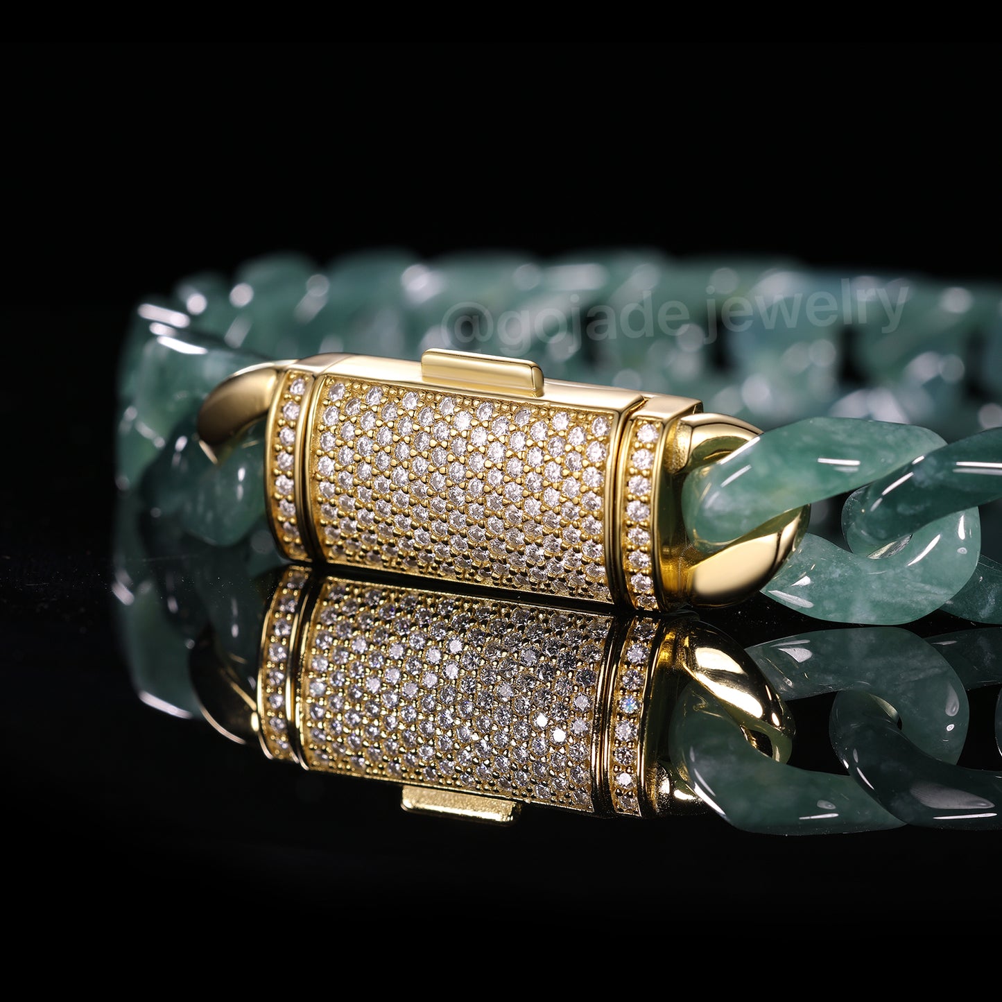 The Cuban Jade Bracelet (S925 Silver With Mozambique Diamonds)